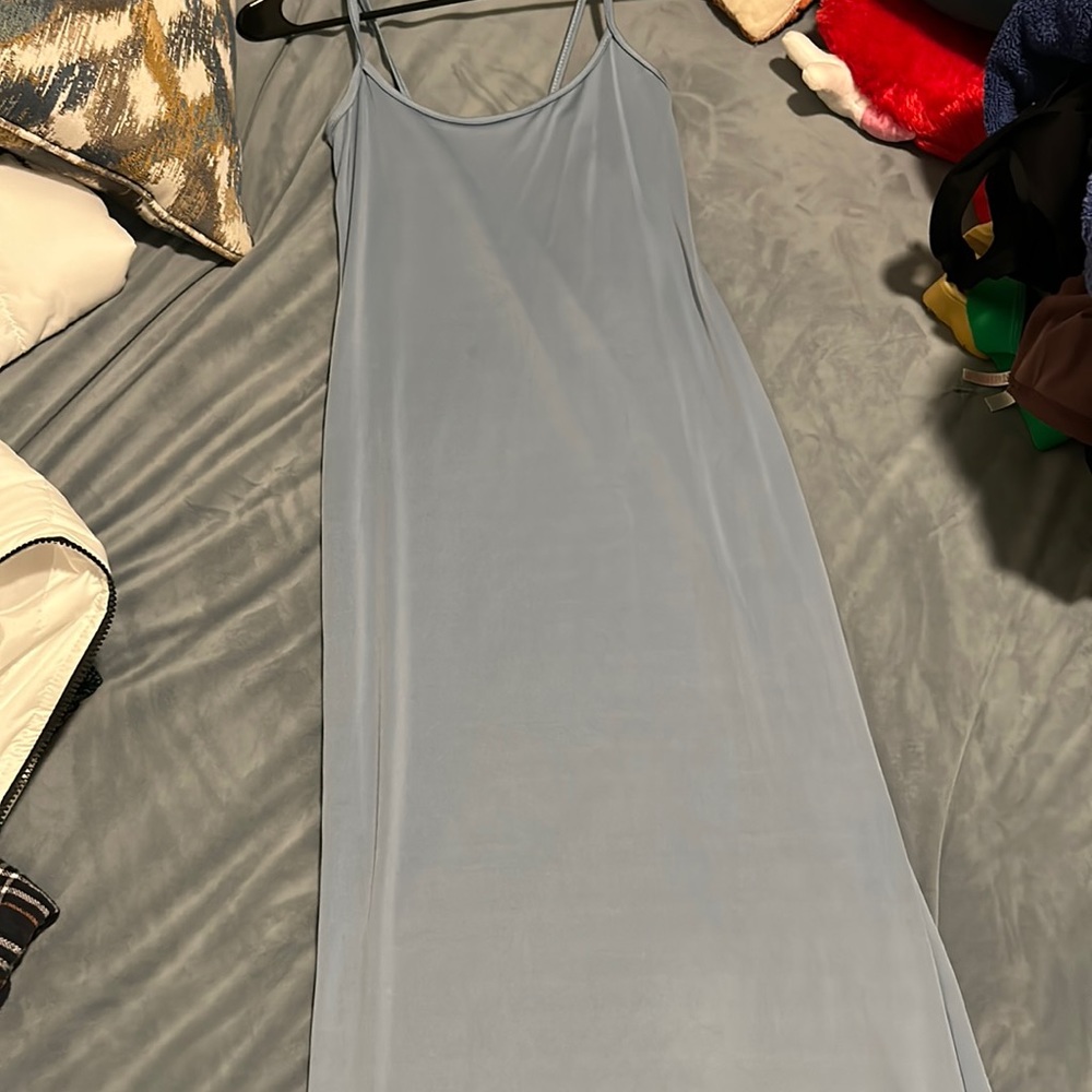 Blue body con dress